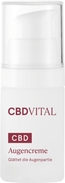 Die CBD Vital Augencreme glättet vor allem den Bereich um die Augen. © CBD Vital