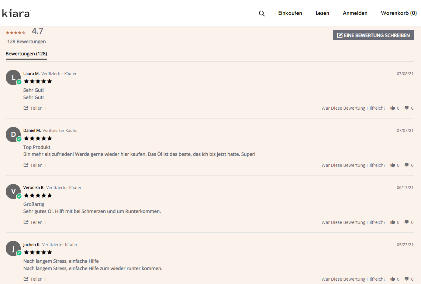 Kiara Naturals Bewertungen